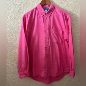 🩷 Fresh Produce Women Size Small Pink Button Up Long Sleeve Shirt Front pocket
